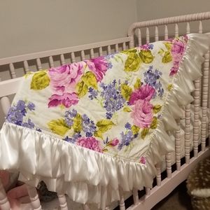 Caden lane floral minky dot baby blanket